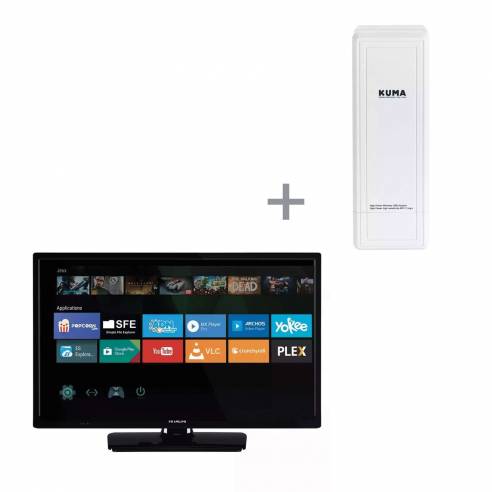 Full HD Smart TV-Paket - 24  + Wifi-Antenne mit  RG-BQLDQQ74